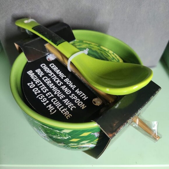 NEW Rick and Morty Ceramic Ramen Bowl With Chopsticks and Spoon Microwave Safe 2 - Picture 10 of 16